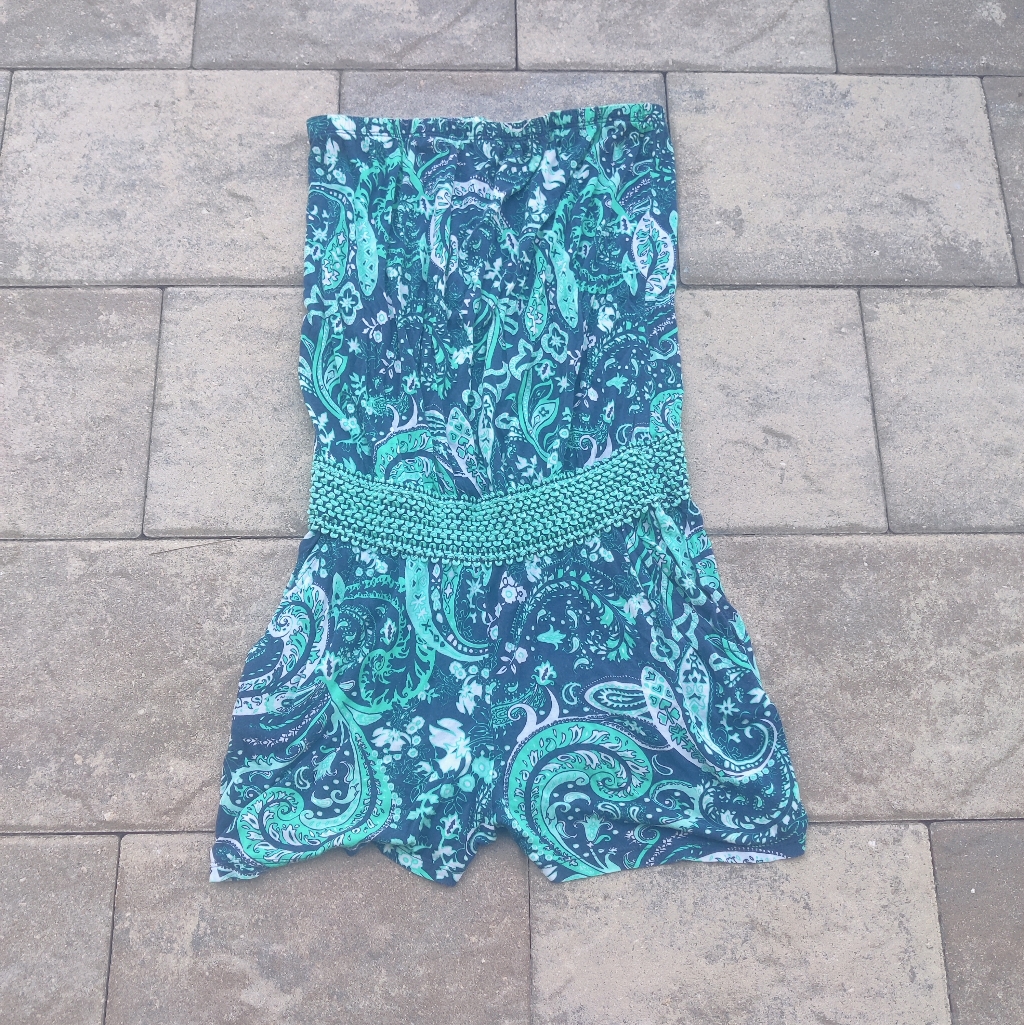 Blue And Green Paisley Romper From Venus